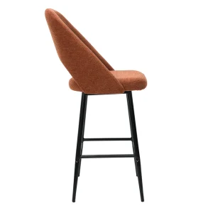 livraison la plus rapide Tabourets De Bar En Tissu Effet Velours Texturé Terre Brûlée H65 Cm (lot De 2) COSETTE 15