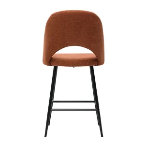 livraison la plus rapide Tabourets De Bar En Tissu Effet Velours Texturé Terre Brûlée H65 Cm (lot De 2) COSETTE 17