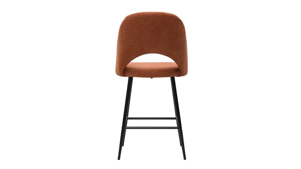 livraison la plus rapide Tabourets De Bar En Tissu Effet Velours Texturé Terre Brûlée H65 Cm (lot De 2) COSETTE 6