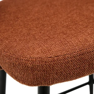 livraison la plus rapide Tabourets De Bar En Tissu Effet Velours Texturé Terre Brûlée H65 Cm (lot De 2) COSETTE 19