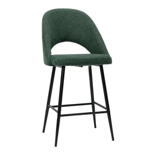 Livraison gratuite Tabourets De Bar En Tissu Effet Velours Texturé Vert H65 Cm (lot De 2) COSETTE 13