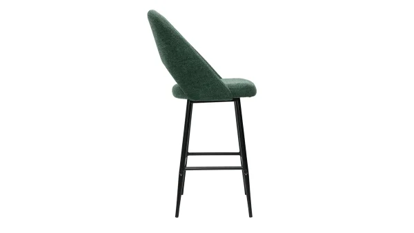 Tabourets De Bar En Tissu Effet Velours Texturé Vert H65 Cm (lot De 2) COSETTE 5