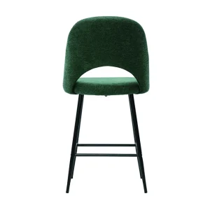 Tabourets De Bar En Tissu Effet Velours Texturé Vert H65 Cm (lot De 2) COSETTE 17