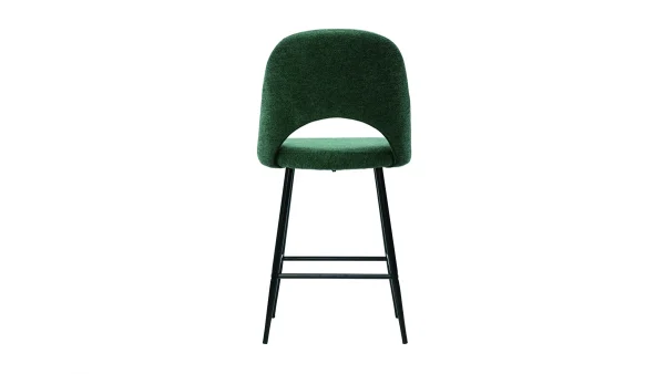 Livraison internationale Tabourets De Bar En Tissu Effet Velours Texturé Vert H65 Cm (lot De 2) COSETTE 6