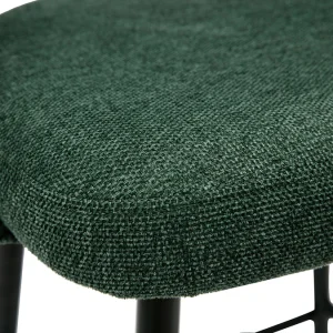 Tabourets De Bar En Tissu Effet Velours Texturé Vert H65 Cm (lot De 2) COSETTE 19