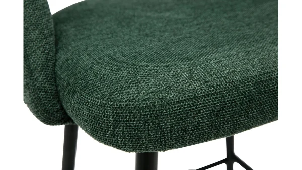 Livraison gratuite Tabourets De Bar En Tissu Effet Velours Texturé Vert H65 Cm (lot De 2) COSETTE 7