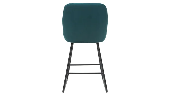 Nouvelle Collection Tabourets De Bar En Velours Bleu Pétrole H65 Cm (lot De 2) AMIKA 6