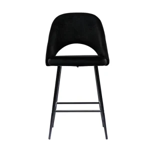 Tabourets De Bar En Velours Noir Et Métal H65 Cm (lot De 2) COSETTE 12