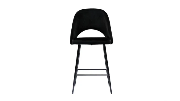 Tabourets De Bar En Velours Noir Et Métal H65 Cm (lot De 2) COSETTE 3