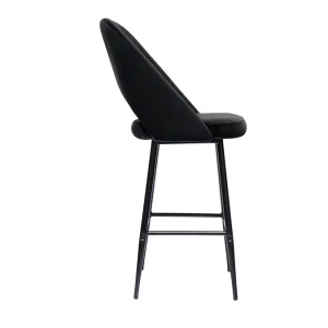 Tabourets De Bar En Velours Noir Et Métal H65 Cm (lot De 2) COSETTE 16