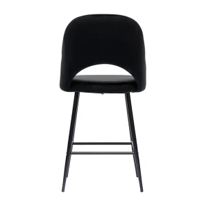 Tabourets De Bar En Velours Noir Et Métal H65 Cm (lot De 2) COSETTE 18