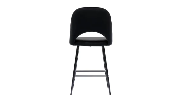 Tabourets De Bar En Velours Noir Et Métal H65 Cm (lot De 2) COSETTE 6