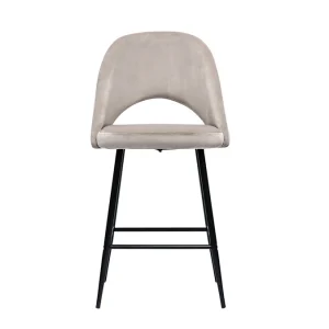 Tabourets De Bar En Velours Taupe Et Métal H65 Cm (lot De 2) COSETTE france en ligne 11