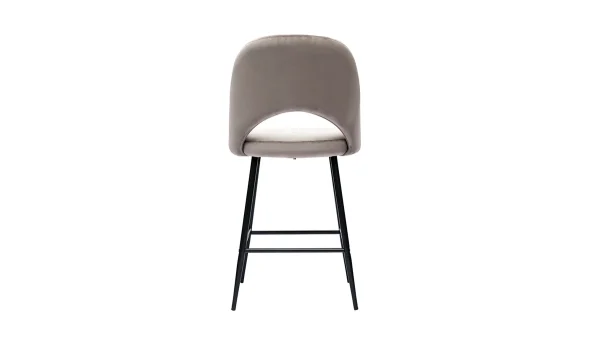 qualité supérieure Tabourets De Bar En Velours Taupe Et Métal H65 Cm (lot De 2) COSETTE 6