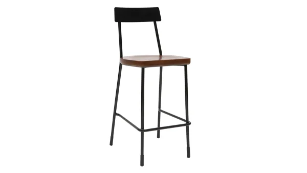 Tabourets De Bar Industriels Métal Et Bois 65 Cm (lot De 2) OUDIN mode pas cher 4