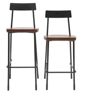 Tabourets De Bar Industriels Métal Et Bois 65 Cm (lot De 2) OUDIN mode pas cher 23