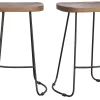 Tabourets De Bar Manguier Massif Et Métal 65 Cm (lot De 2) RUNKO vente pas cher 23