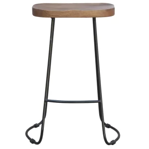 Retour gratuit en magasin. Tabourets De Bar Manguier Massif Et Métal 65 Cm (lot De 2) RUNKO 9