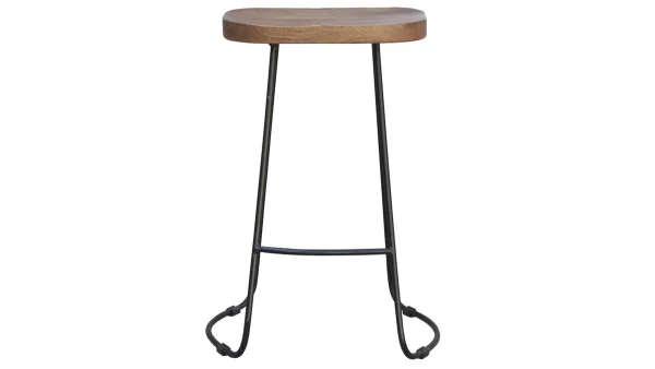 Tabourets De Bar Manguier Massif Et Métal 65 Cm (lot De 2) RUNKO vente pas cher 3