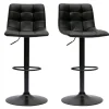 Tabourets De Bar Réglables Design Noirs (lot De 2) MAXWELL 25