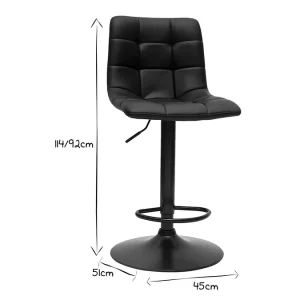 vente à bas prix Tabourets De Bar Réglables Design Noirs (lot De 2) MAXWELL 22