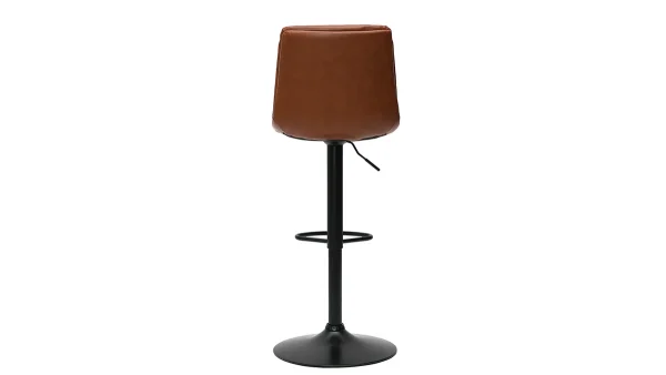 soldes pas cher Tabourets De Bar Réglables En Polyuréthane Marron Et Métal Noir (lot De 2) ZUCK 6