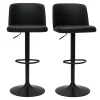 Tabourets De Bar Réglables En Polyuréthane Noir Et Métal Noir (lot De 2) MONTI 23