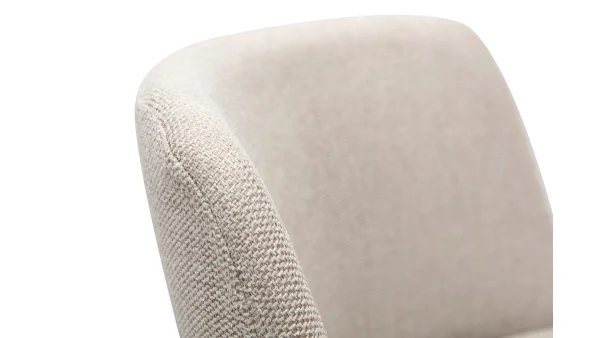 Tabourets De Bar Réglables En Tissu Effet Velours Texturé Beige Et Métal Noir (lot De 2) MONTI 7