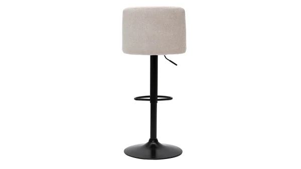 Tabourets De Bar Réglables En Tissu Effet Velours Texturé Beige Et Métal Noir (lot De 2) MONTI 6