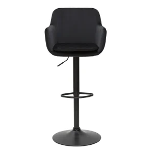 Tabourets De Bar Réglables En Velours Noir Et Métal (lot De 2) AMIKA 11