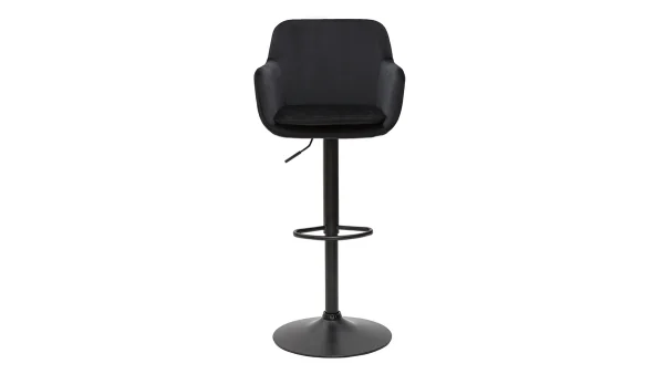 Tabourets De Bar Réglables En Velours Noir Et Métal (lot De 2) AMIKA 3