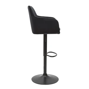 Tabourets De Bar Réglables En Velours Noir Et Métal (lot De 2) AMIKA 15