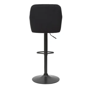 Tabourets De Bar Réglables En Velours Noir Et Métal (lot De 2) AMIKA 17