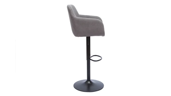 marque pas cher Tabourets De Bar Réglables Tissu Effet Velours Gris Et Métal (lot De 2) AMIKA 5