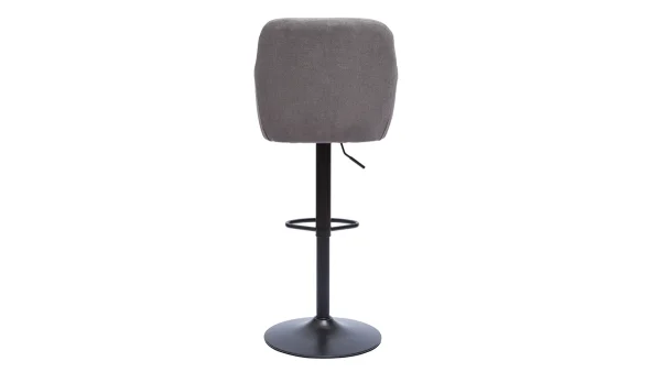 marque pas cher Tabourets De Bar Réglables Tissu Effet Velours Gris Et Métal (lot De 2) AMIKA 6