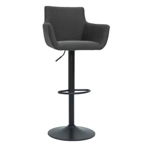 Tabourets De Bar Réglables Tissu Gris Anthracite Métal Noir (lot De 2) CARLIE magasins pas chers 14