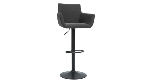 Tabourets De Bar Réglables Tissu Gris Anthracite Métal Noir (lot De 2) CARLIE magasins pas chers 4