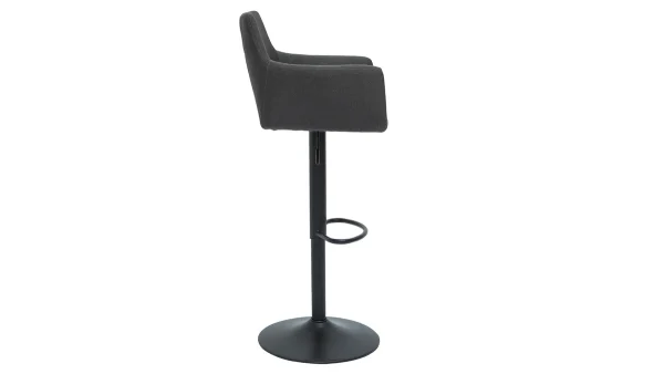 Tabourets De Bar Réglables Tissu Gris Anthracite Métal Noir (lot De 2) CARLIE magasins pas chers 6