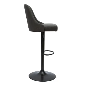 Tabourets De Bar Réglables Tissu Gris Foncé Et Métal Noir (lot De 2) HASTA 15