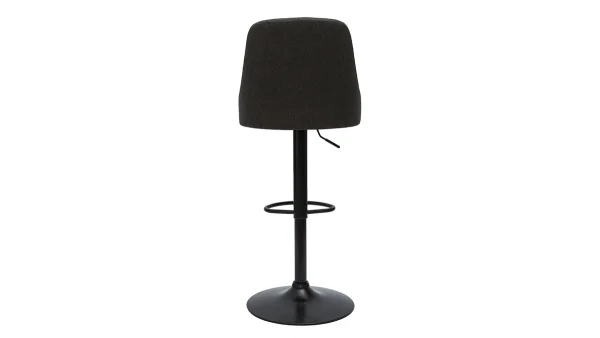 Tabourets De Bar Réglables Tissu Gris Foncé Et Métal Noir (lot De 2) HASTA 6