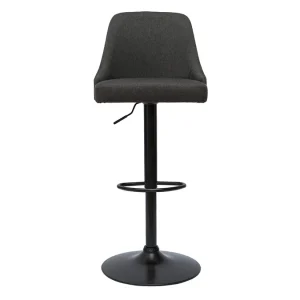 Tabourets De Bar Réglables Tissu Gris Foncé Et Métal Noir (lot De 2) HASTA 11