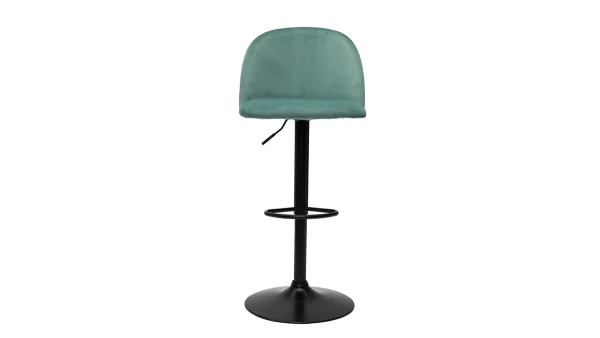 Tabourets De Bar Réglables Velours Vert Céladon Et Métal Noir (lot De 2) CELESTE 3