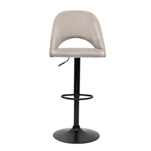 Nouvelle Collection Tabourets De Bar Relevables En Velours Taupe Et Métal Noir (lot De 2) COSETTE 12