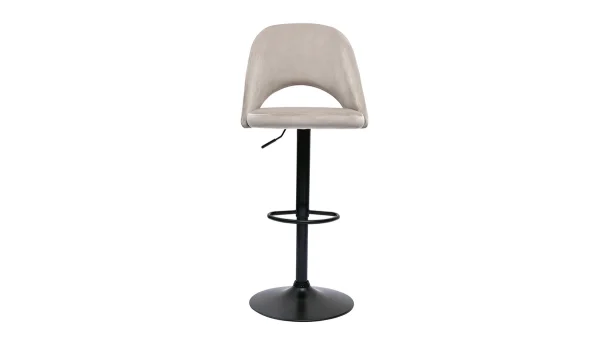 Nouvelle Collection Tabourets De Bar Relevables En Velours Taupe Et Métal Noir (lot De 2) COSETTE 3