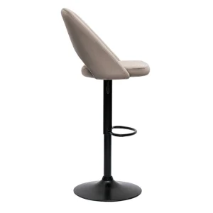 Nouvelle Collection Tabourets De Bar Relevables En Velours Taupe Et Métal Noir (lot De 2) COSETTE 16