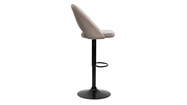 Nouvelle Collection Tabourets De Bar Relevables En Velours Taupe Et Métal Noir (lot De 2) COSETTE 5