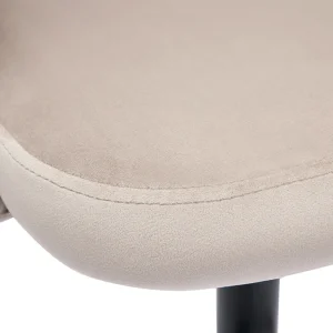 Nouvelle Collection Tabourets De Bar Relevables En Velours Taupe Et Métal Noir (lot De 2) COSETTE 20