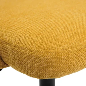 en ligne vente Tabourets De Bar Relevables Tissu Effet Velours Texturé Jaune Et Métal Noir (lot De 2) COSETTE 20