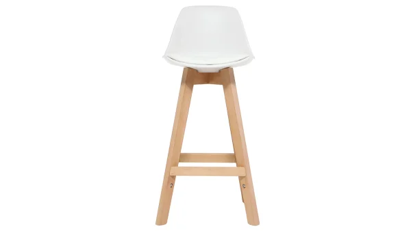 Tabourets De Bar Scandinaves Blanc Et Bois 65 Cm (lot De 2) MINI PAULINE 3