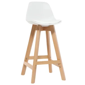 Tabourets De Bar Scandinaves Blanc Et Bois 65 Cm (lot De 2) MINI PAULINE 12